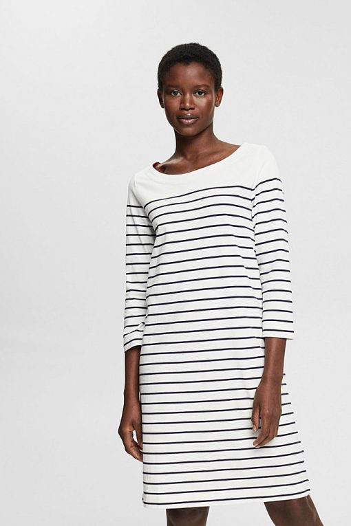 Esprit Stripe Dress Offwhite