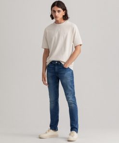 Gant Maxen Retro Shield Jeans Mid Blue Broken In