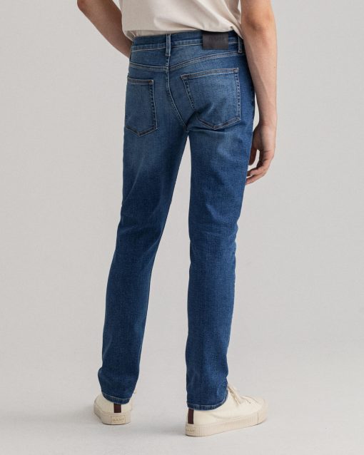 Gant Maxen Retro Shield Jeans Mid Blue Broken In