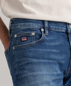 Gant Maxen Retro Shield Jeans Mid Blue Broken In