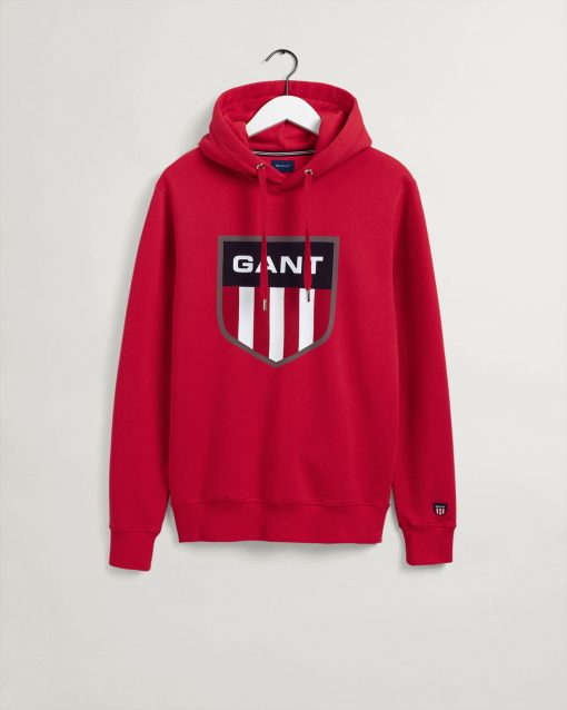 Gant Retro Shield Sweat Hoodie Bright Red
