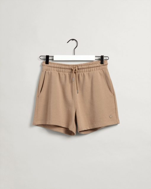 Gant Woman Iconic G Essential Shorts Dark Khaki