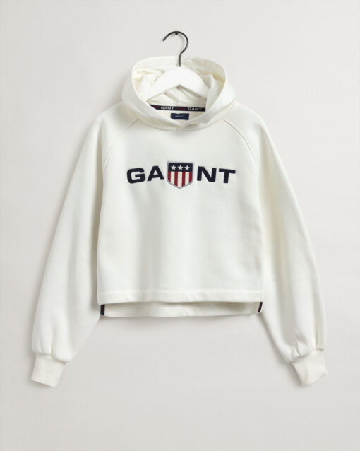 Gant Teen Girls Retro Shield Hoodie Eggshell