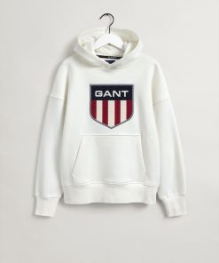 Gant Teens Retro Shield Hoodie Eggshell