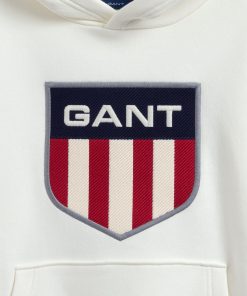 Gant Teens Retro Shield Hoodie Eggshell