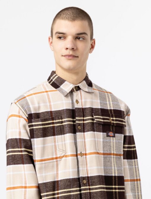 Dickies Orting Check Shirt Dark Brown