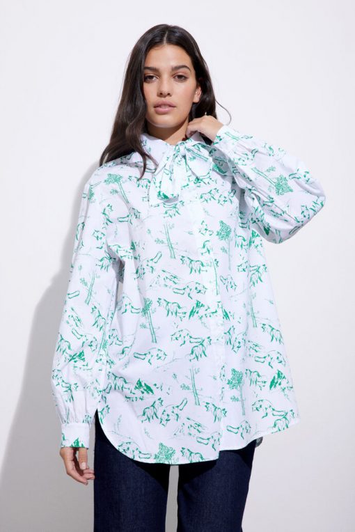 Envii Enbrawley Bow Shirt Aop Foxy Fox