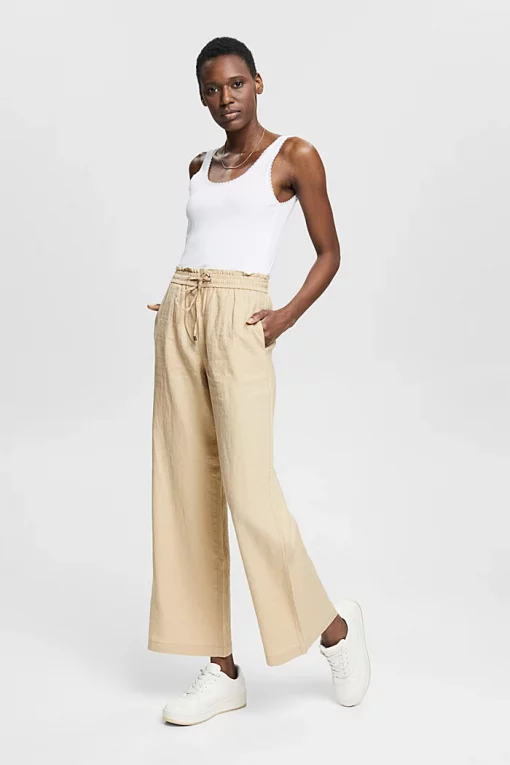 Esprit Linen Joggers Sand
