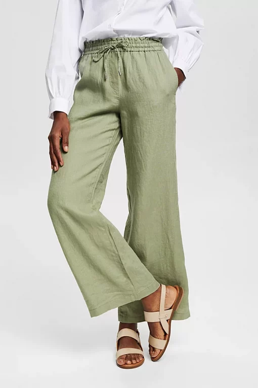 Esprit Linen Joggers Light Khaki