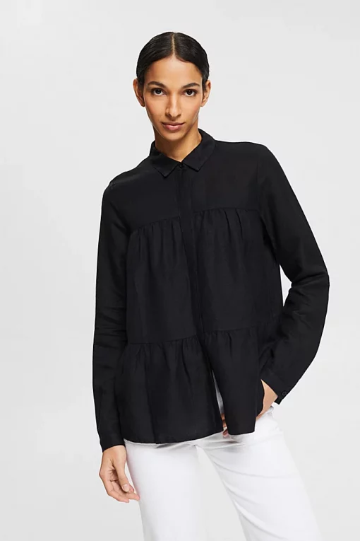 Esprit Peplum Blouse Black
