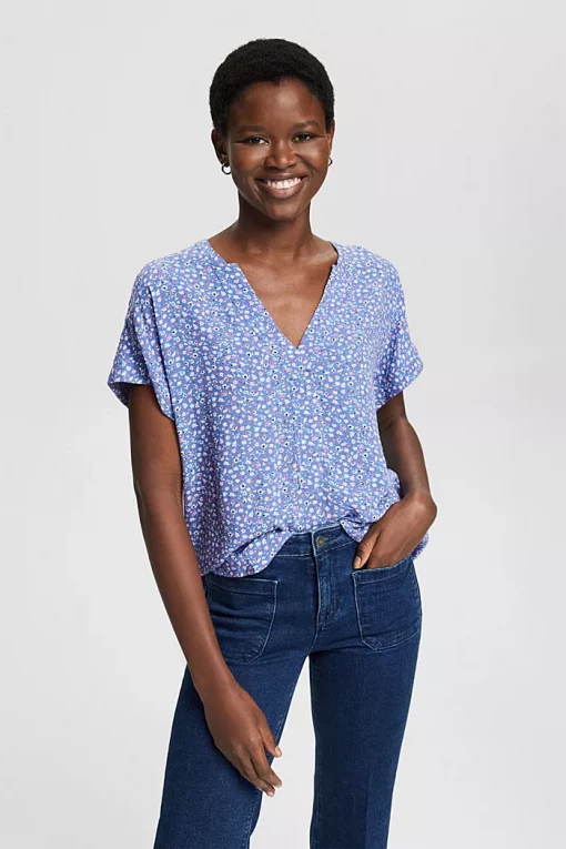 Esprit LENZING™ ECOVERO™ Blouse Light Blue Lavender