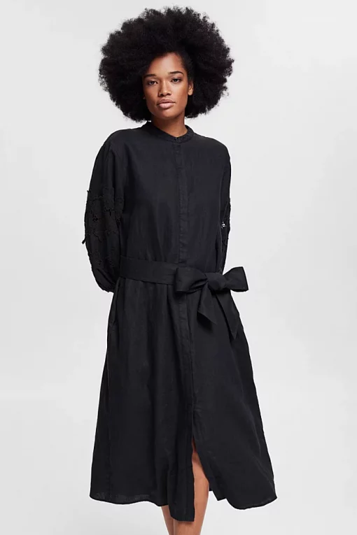 Esprit Linen Dress Black