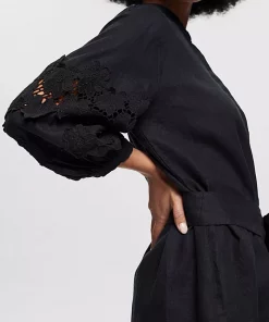 Esprit Linen Dress Black