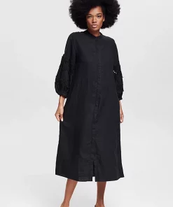 Esprit Linen Dress Black
