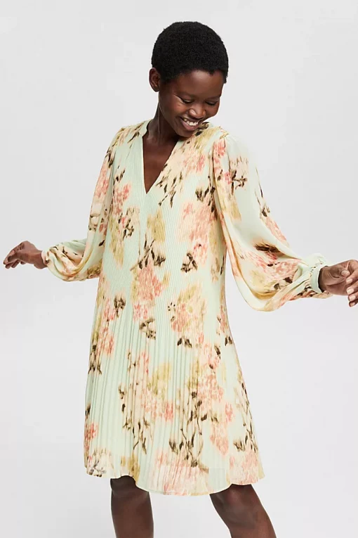 Esprit Chiffon Dress Pastel Green
