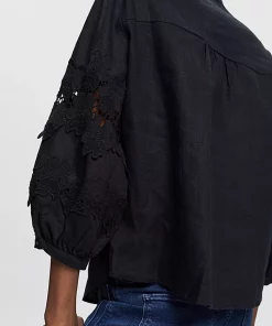 Esprit Linen Blouse Black