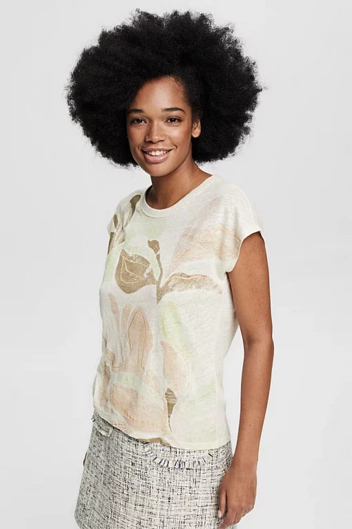 Esprit Linen T-Shirt Light Beige