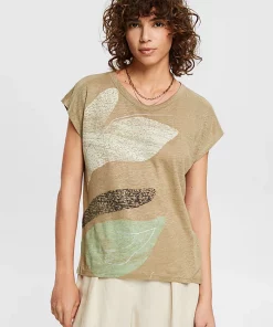 Esprit Linen T-Shirt Khaki Green