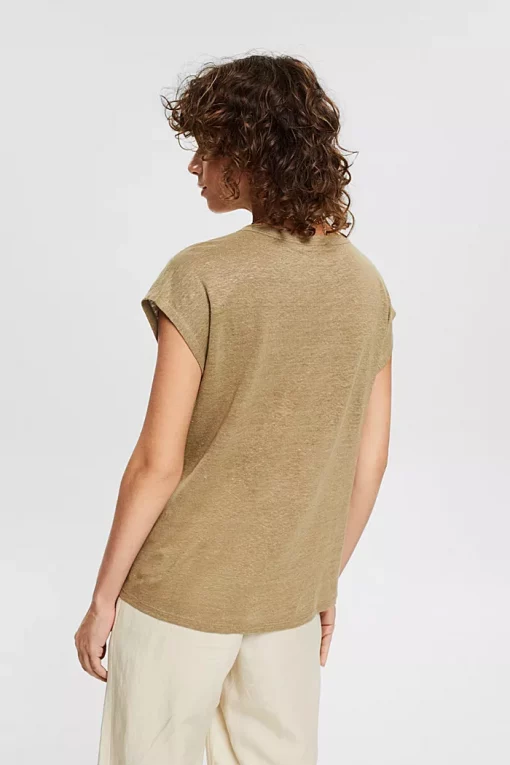 Esprit Linen T-Shirt Khaki Green