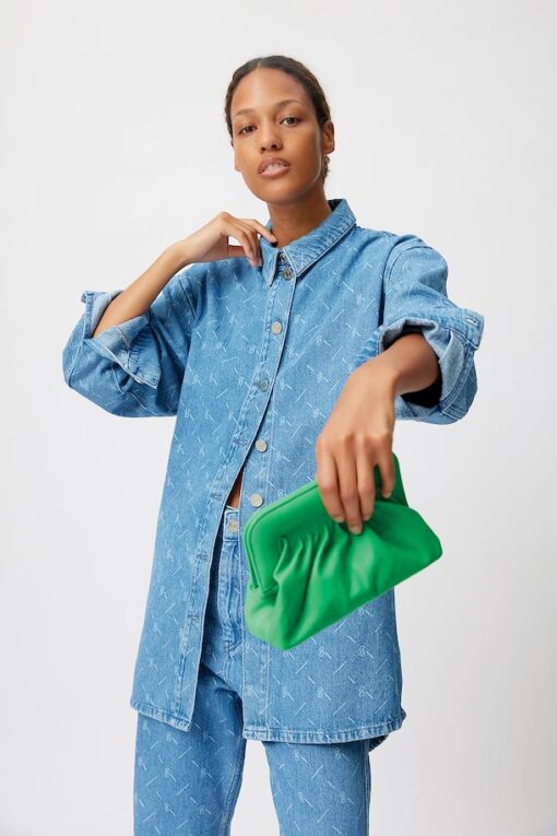 Gestuz Luvinagz Shirt Washed Mid Blue Logo