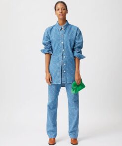 Gestuz Luvinagz Shirt Washed Mid Blue Logo