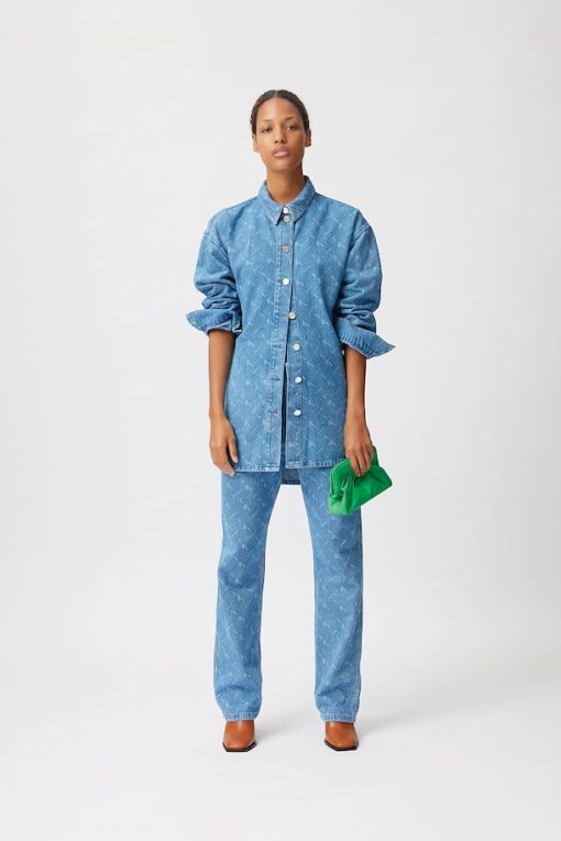 Gestuz Luvinagz Shirt Washed Mid Blue Logo