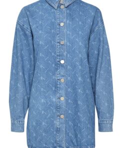 Gestuz Luvinagz Shirt Washed Mid Blue Logo