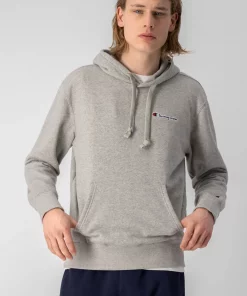 Champion Script Logo Hoodie Light Grey