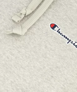 Champion Script Logo Hoodie Light Grey