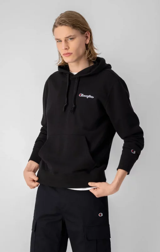 Champion Script Logo Hoodie Black