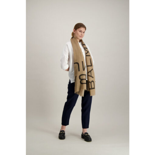 Balmuir Hazel Printed Logo Scarf Beige