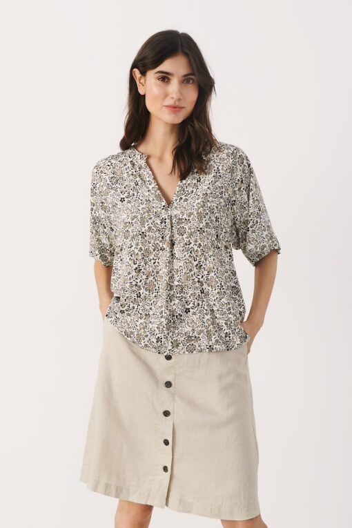 Part Two Petina Blouse Vetiver Painted Flower