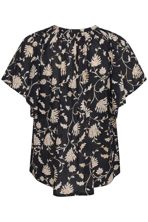 Part Two Pardis Top Black Block Print