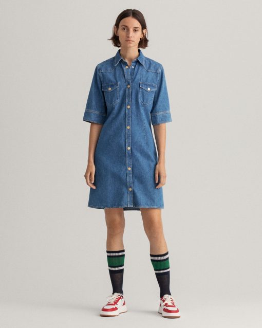 Gant Woman Denim Dress Indigo