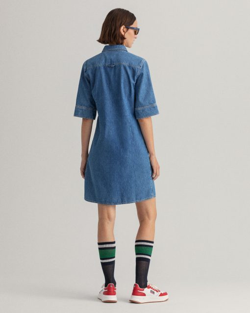 Gant Woman Denim Dress Indigo