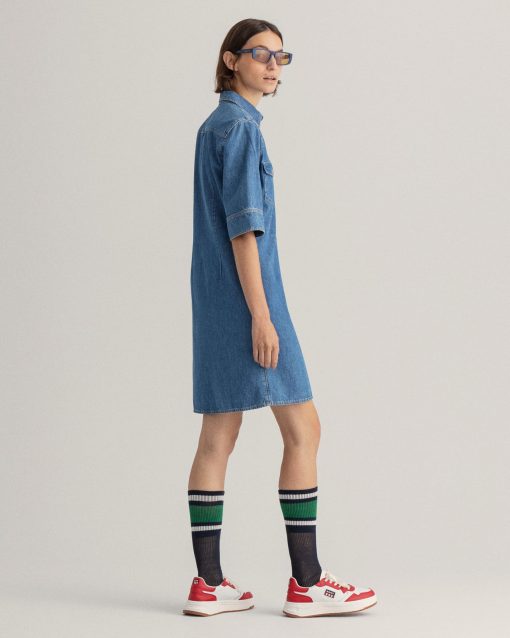 Gant Woman Denim Dress Indigo