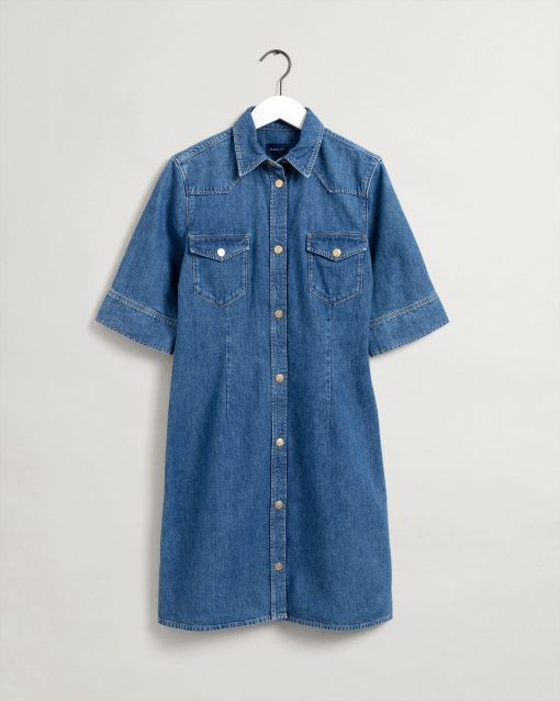 Gant Woman Denim Dress Indigo