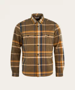 Knowledge Cotton Apparel Pine Check Overshirt Total Eclipse