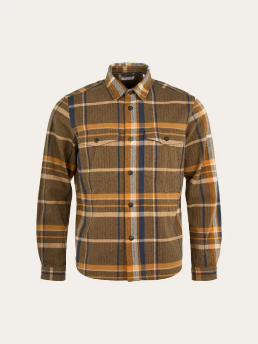 Knowledge Cotton Apparel Pine Check Overshirt Total Eclipse