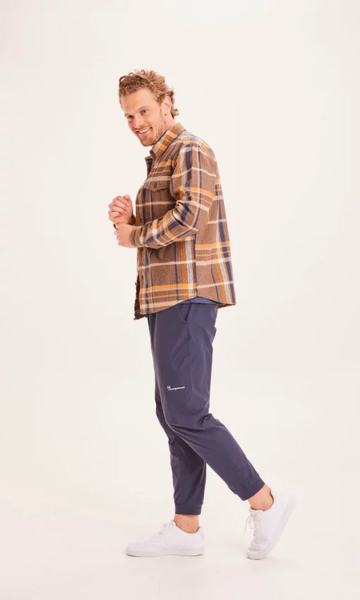 Knowledge Cotton Apparel Pine Check Overshirt Total Eclipse