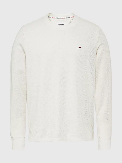 Tommy Jeans Waffle Snit Jumper Ancient White Htr