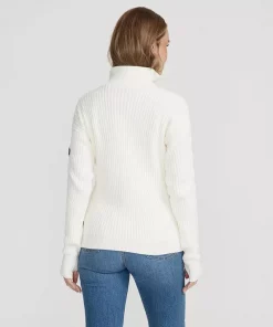 Holebrook Valborg T-Neck Windproof Knit Off White