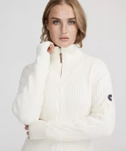Holebrook Valborg T-Neck Windproof Knit Off White