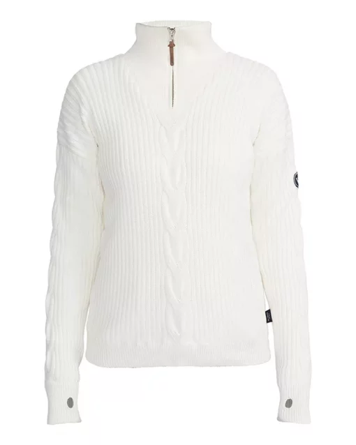 Holebrook Valborg T-Neck Windproof Knit Off White