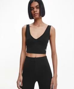 Calvin Klein Rib Crop Top Black