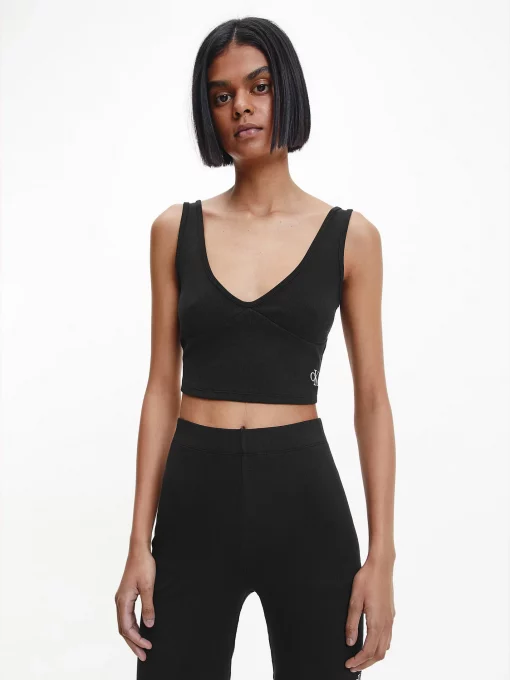 Calvin Klein Rib Crop Top Black