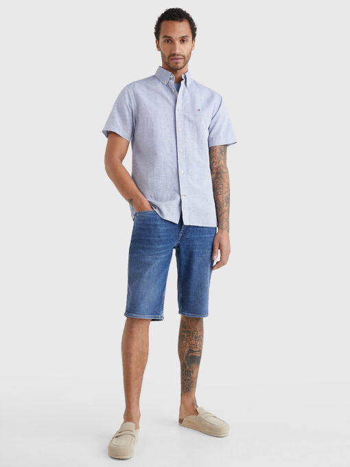 Tommy Hilfiger Cotton Linen Shirt Daybreak Blue / White