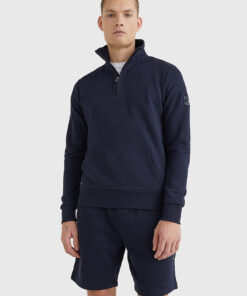 Tommy Hilfiger Zip Mock Neck Sweatshirt Desert Sky