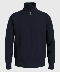 Tommy Hilfiger Zip Mock Neck Sweatshirt Desert Sky