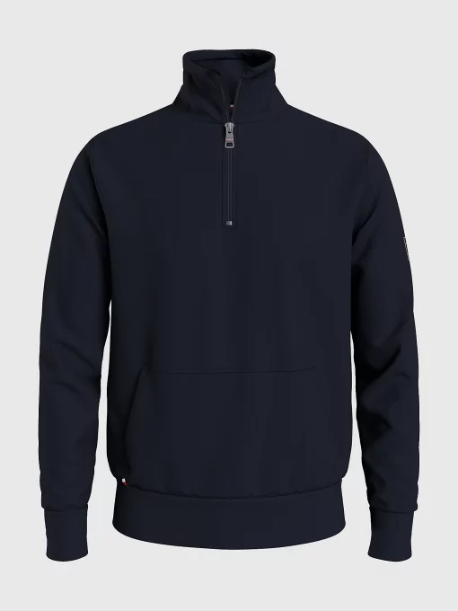 Tommy Hilfiger Zip Mock Neck Sweatshirt Desert Sky